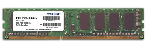 Pamięć Patriot Memory Signature PSD38G13332 (DDR3 DIMM; 1 x 8 GB; 1333 MHz; CL9) Patriot Memory Pamięć Patriot Memory Signature PSD38G13332 (DDR3 DIMM; 1 x 8 GB; 1333 MHz; CL9) Patriot Memory