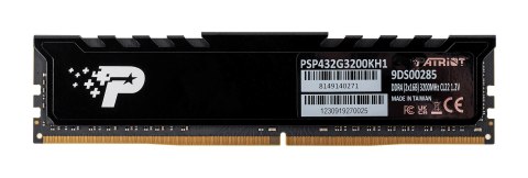Patriot Premium Black DDR4 2x16GB 3200MHz Patriot Memory Patriot Premium Black DDR4 2x16GB 3200MHz Patriot Memory