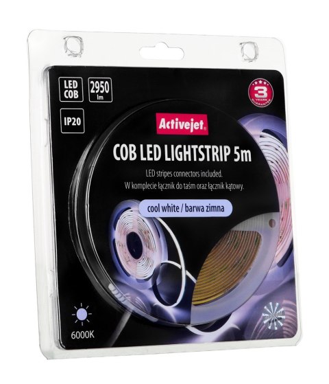 Taśma LED COB 5m barwa zimna IP20 Activejet Taśma LED COB 5m barwa zimna IP20 Activejet
