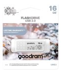 GOODRAM FLASHDRIVE 16GB UME2-WINTER WHITE USB 2.0 GoodRam