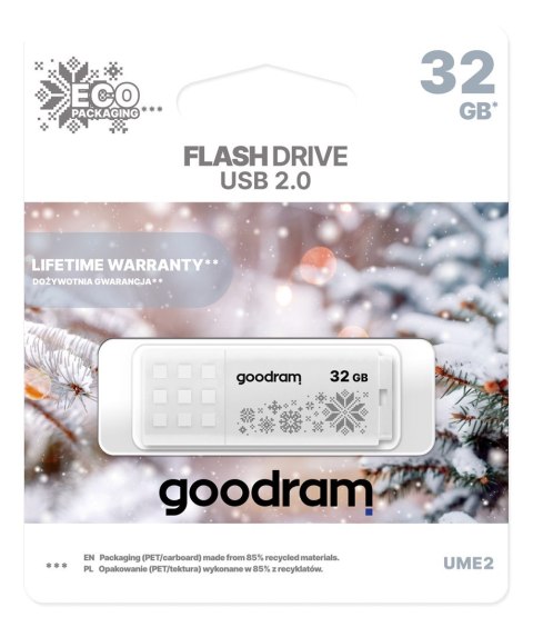 GOODRAM FLASHDRIVE 32GB UME2-WINTER WHITE USB 2.0 GoodRam GOODRAM FLASHDRIVE 32GB UME2-WINTER WHITE USB 2.0 GoodRam