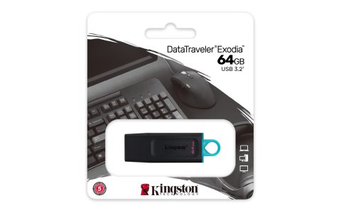 KINGSTON FLASH 64GB USB 3.2 Gen 1 DataTraveler Exodia (B+T) Kingston KINGSTON FLASH 64GB USB 3.2 Gen 1 DataTraveler Exodia (B+T) Kingston