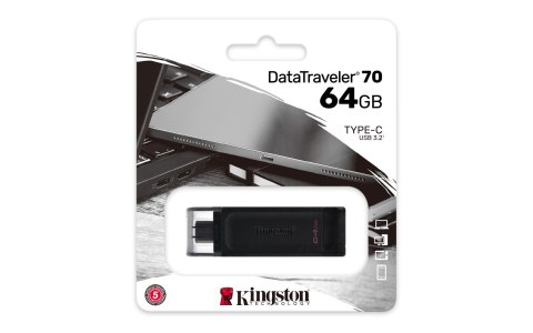 KINGSTON FLASH 64GB USB-C 3.2 Gen1 DataTraveler 70 Kingston KINGSTON FLASH 64GB USB-C 3.2 Gen1 DataTraveler 70 Kingston
