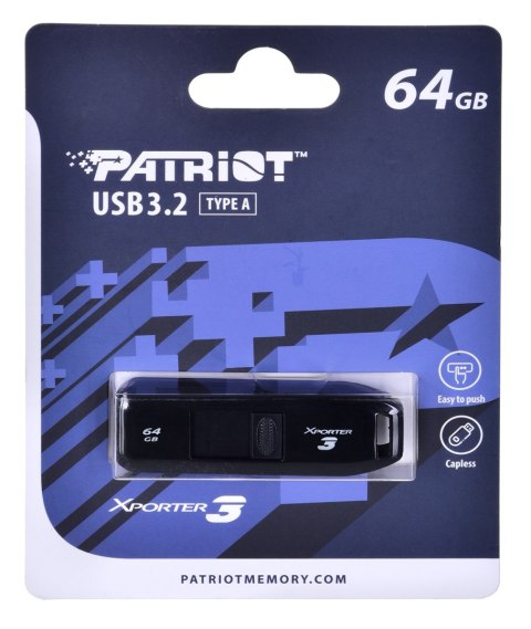 PARTIOT FLASHDRIVE Xporter 3 64GB Type A USB3.2 Patriot Memory PARTIOT FLASHDRIVE Xporter 3 64GB Type A USB3.2 Patriot Memory