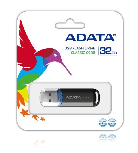 Pendrive ADATA C906 AC906-32G-RBK (32GB; USB 2.0; kolor czarny) ADATA Pendrive ADATA C906 AC906-32G-RBK (32GB; USB 2.0; kolor czarny) ADATA