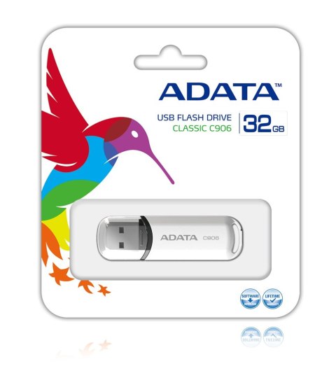 Pendrive ADATA C906 AC906-32G-RWH (32GB; USB 2.0; kolor biały) ADATA Pendrive ADATA C906 AC906-32G-RWH (32GB; USB 2.0; kolor biały) ADATA