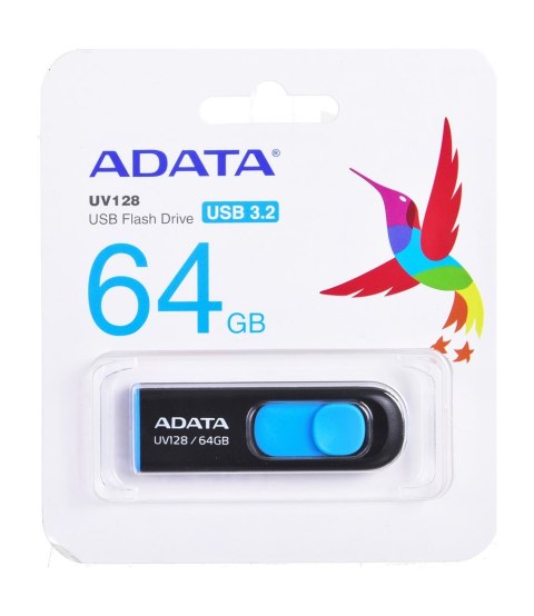 Pendrive ADATA UV128 AUV128-64G-RBE (64GB; USB 3.0; kolor czarny) ADATA Pendrive ADATA UV128 AUV128-64G-RBE (64GB; USB 3.0; kolor czarny) ADATA