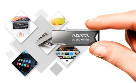 Pendrive ADATA UV250 AUV250-32G-RBK (32GB; USB 2.0; kolor srebrny) ADATA Pendrive ADATA UV250 AUV250-32G-RBK (32GB; USB 2.0; kolor srebrny) ADATA