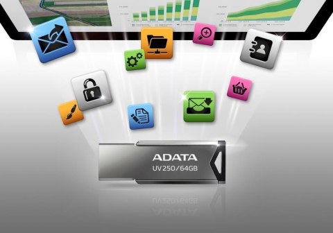 Pendrive ADATA UV250 AUV250-32G-RBK (32GB; USB 2.0; kolor srebrny) ADATA Pendrive ADATA UV250 AUV250-32G-RBK (32GB; USB 2.0; kolor srebrny) ADATA