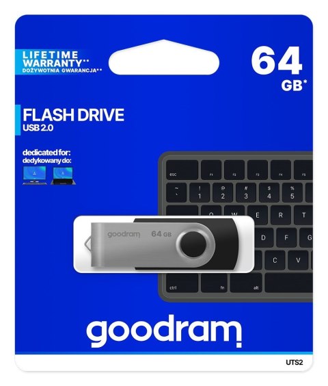 Pendrive GoodRam Twister UTS2-0640K0R11 (64GB; USB 2.0; kolor czarny) GoodRam Pendrive GoodRam Twister UTS2-0640K0R11 (64GB; USB 2.0; kolor czarny) GoodRam