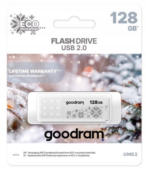 Pendrive GoodRam UME2-1280W00R11-WI (128GB; USB 2.0; kolor biały) WINTER GoodRam Pendrive GoodRam UME2-1280W00R11-WI (128GB; USB 2.0; kolor biały) WINTER GoodRam