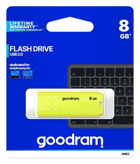 Pendrive GoodRam UME2 UME2-0080Y0R11 (8GB; USB 2.0; kolor żółty) GoodRam Pendrive GoodRam UME2 UME2-0080Y0R11 (8GB; USB 2.0; kolor żółty) GoodRam