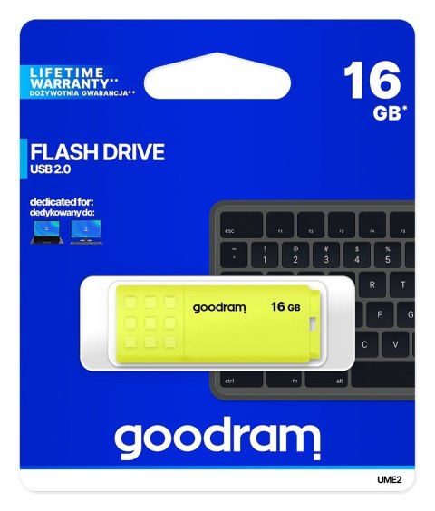 Pendrive GoodRam UME2 UME2-0160Y0R11 (16GB; USB 2.0; kolor żółty) GoodRam Pendrive GoodRam UME2 UME2-0160Y0R11 (16GB; USB 2.0; kolor żółty) GoodRam