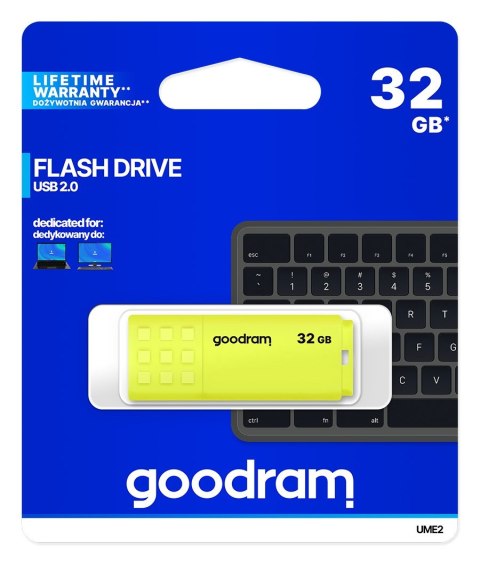 Pendrive GoodRam UME2 UME2-0320Y0R11 (32GB; USB 2.0; kolor żółty) GoodRam Pendrive GoodRam UME2 UME2-0320Y0R11 (32GB; USB 2.0; kolor żółty) GoodRam