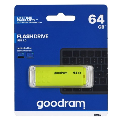 Pendrive GoodRam UME2 UME2-0640Y0R11 (64GB; USB 2.0; kolor żółty) GoodRam