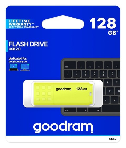 Pendrive GoodRam UME2 UME2-1280Y0R11 (128GB; USB 2.0; kolor żółty) Pendrive GoodRam UME2 UME2-1280Y0R11 (128GB; USB 2.0; kolor żółty)