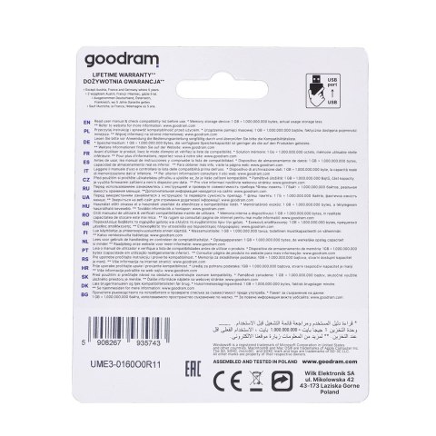 Pendrive GoodRam UME3 UME3-0160O0R11 (16GB; USB 3.0; kolor pomarańczowy) GoodRam Pendrive GoodRam UME3 UME3-0160O0R11 (16GB; USB 3.0; kolor pomarańczowy) GoodRam