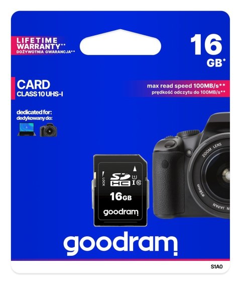 Karta pamięci GoodRam S1A0-0160R12 (16GB; Class 10, Class U1, V10; Karta pamięci) GoodRam Karta pamięci GoodRam S1A0-0160R12 (16GB; Class 10, Class U1, V10; Karta pamięci) GoodRam
