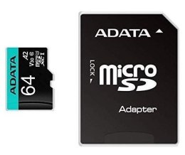 Karta pamięci z adapterem ADATA AUSDX64GUI3V30SA2-RA1 (64GB; Class 10, V30; + adapter) ADATA
