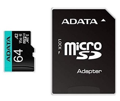 Karta pamięci z adapterem ADATA AUSDX64GUI3V30SA2-RA1 (64GB; Class 10, V30; + adapter) ADATA Karta pamięci z adapterem ADATA AUSDX64GUI3V30SA2-RA1 (64GB; Class 10, V30; + adapter) ADATA