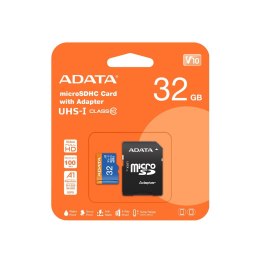 Karta pamięci z adapterem ADATA Premier AUSDH32GUICL10A1-RA1 (32GB; Class 10, V10; + adapter) ADATA
