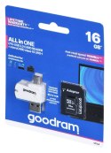 Karta pamięci z adapterem i czytnikiem kart GoodRam All in one M1A4-0160R12 (16GB; Class 10; Adapter, Czytnik kart MicroSDHC, Ka GoodRam