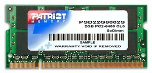 Pamięć Patriot Memory Signature PSD22G8002S (DDR2 SO-DIMM; 1 x 2 GB; 800 MHz; CL6) Patriot Memory Pamięć Patriot Memory Signature PSD22G8002S (DDR2 SO-DIMM; 1 x 2 GB; 800 MHz; CL6) Patriot Memory