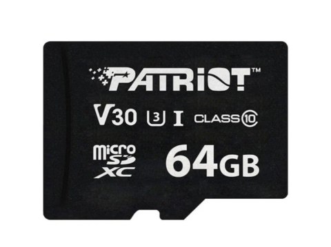 Patriot VX Series 64GB MicroSDXC V30 Class 10 UHS-I U3 4K UHD Memory Card PSF64GVX31MCX Patriot Memory Patriot VX Series 64GB MicroSDXC V30 Class 10 UHS-I U3 4K UHD Memory Card PSF64GVX31MCX Patriot Memory