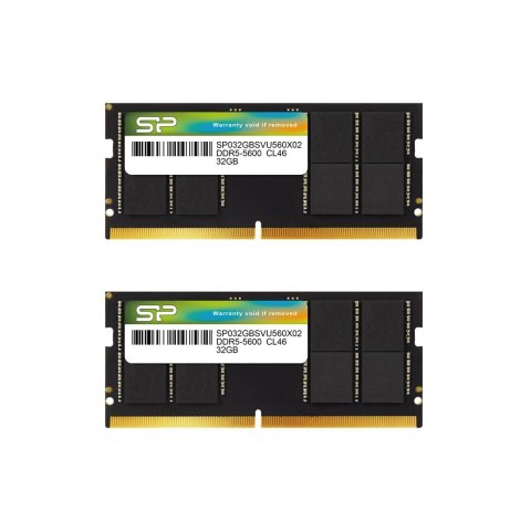 Silicon Power DDR5 SODIMM 64GB (2x32GB) 5600MHz CL46 1,1V Silicon Power Silicon Power DDR5 SODIMM 64GB (2x32GB) 5600MHz CL46 1,1V Silicon Power