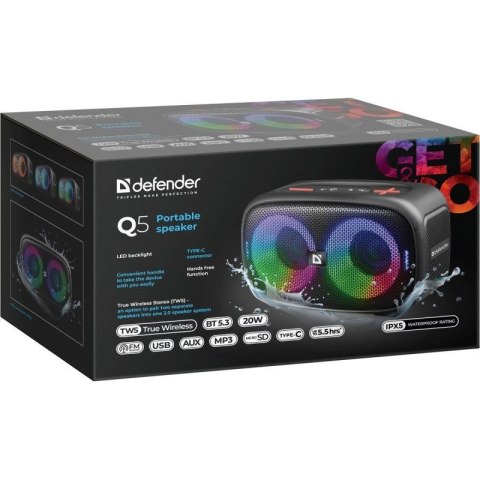 DEFENDER GŁOŚNIK Q5 BLUETOOTH 20W Defender DEFENDER GŁOŚNIK Q5 BLUETOOTH 20W Defender