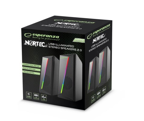 ESPERANZA GŁOŚNIKI 2.0 USB LED RAINBOW NORTEC EGS106 Esperanza ESPERANZA GŁOŚNIKI 2.0 USB LED RAINBOW NORTEC EGS106 Esperanza