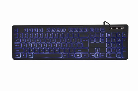 GEMBIRD KLAWIATURA MULTIMEDIALNA Z TRÓJKOLOROWYM PODŚWIETLENIEM USB, US LAYOUT, CZARNA GEMBIRD GEMBIRD KLAWIATURA MULTIMEDIALNA Z TRÓJKOLOROWYM PODŚWIETLENIEM USB, US LAYOUT, CZARNA GEMBIRD