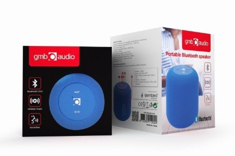 GEMBIRD PRZENOŚNY GŁOŚNIK BLUETOOTH SPK-BT-15-B RMS 5W, WBUDOWANY MIKROFON, KOLOR NIEBIESKI, USB, AUX, MICROSD GEMBIRD GEMBIRD PRZENOŚNY GŁOŚNIK BLUETOOTH SPK-BT-15-B RMS 5W, WBUDOWANY MIKROFON, KOLOR NIEBIESKI, USB, AUX, MICROSD GEMBIRD