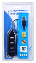 Hub Esperanza EA116 (4x USB 2.0; kolor czarny) Esperanza