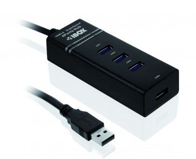 Hub IBOX USB 3.0 CZARNY 4-PORTY IUH3FB (4x USB 3.0; kolor czarny) IBOX Hub IBOX USB 3.0 CZARNY 4-PORTY IUH3FB (4x USB 3.0; kolor czarny) IBOX