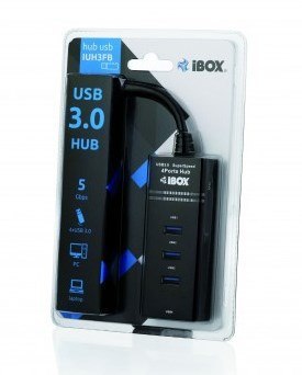 Hub IBOX USB 3.0 CZARNY 4-PORTY IUH3FB (4x USB 3.0; kolor czarny) IBOX Hub IBOX USB 3.0 CZARNY 4-PORTY IUH3FB (4x USB 3.0; kolor czarny) IBOX