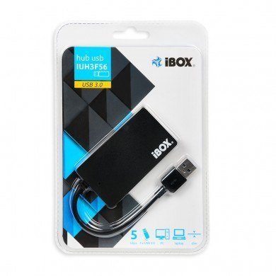 Hub IBOX USB 3.0 CZARNY 4-PORTY, SLIM IUH3F56 (4x USB 3.0; kolor czarny) IBOX Hub IBOX USB 3.0 CZARNY 4-PORTY, SLIM IUH3F56 (4x USB 3.0; kolor czarny) IBOX