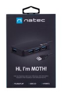 Hub NATEC Moth NHU-1342 (4x USB 3.0; kolor czarny) NATEC