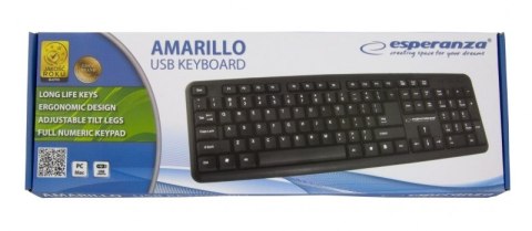 Klawiatura membranowa Esperanza AMARILLO EK134 (USB 2.0; (EU); kolor czarny) Esperanza Klawiatura membranowa Esperanza AMARILLO EK134 (USB 2.0; (EU); kolor czarny) Esperanza