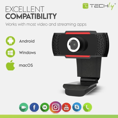 TECHLY KAMERA USB INTERNETOWA FULLHD 1080P Z MIKRO TECHly TECHLY KAMERA USB INTERNETOWA FULLHD 1080P Z MIKRO TECHly