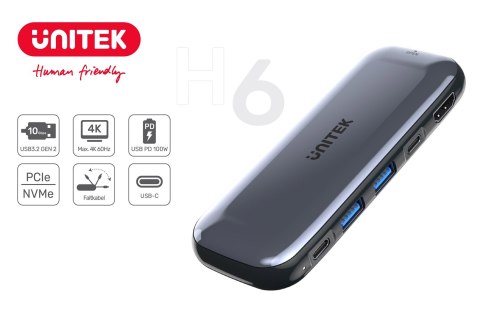 UNITEK HUB USB-C STORAGE M.2, HDMI, USB-C PD 100W, UNITEK UNITEK HUB USB-C STORAGE M.2, HDMI, USB-C PD 100W, UNITEK
