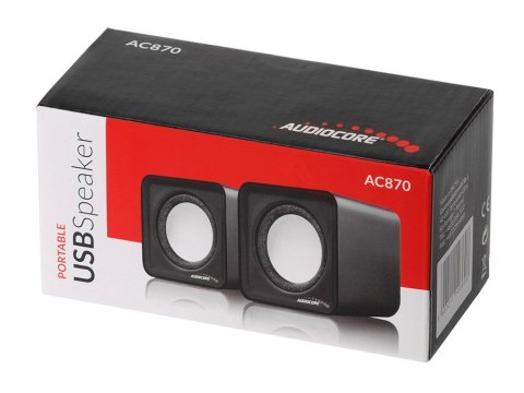 Zestaw głośników komputerowe AUDIOCORE AC870B (2.0; kolor czarny) AUDIOCORE Zestaw głośników komputerowe AUDIOCORE AC870B (2.0; kolor czarny) AUDIOCORE