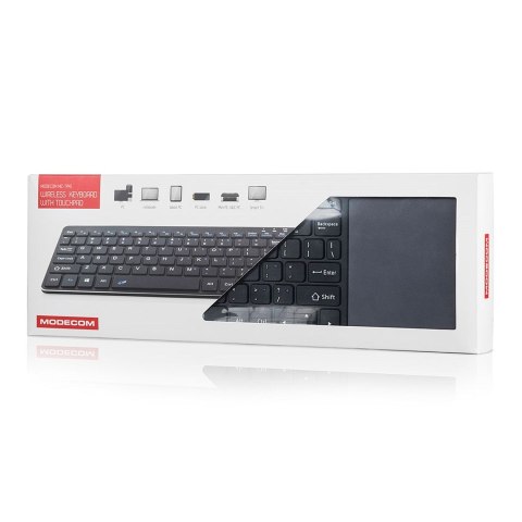Klawiatura MODECOM TPK1 (bezprzewodowa, z panelem dotykowym) MODECOM Klawiatura MODECOM TPK1 (bezprzewodowa, z panelem dotykowym) MODECOM
