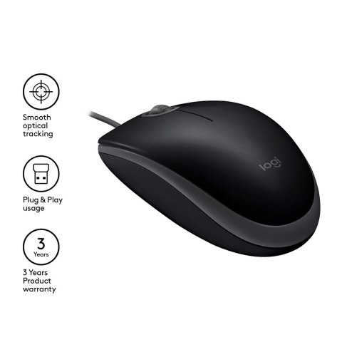 Mysz Logitech 910-005508 (optyczna; 1000 DPI; kolor czarny) Logitech Mysz Logitech 910-005508 (optyczna; 1000 DPI; kolor czarny) Logitech