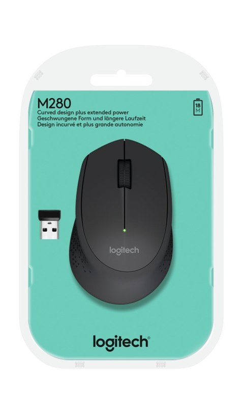 Mysz Logitech M280 910-004287 (optyczna; 1000 DPI; kolor czarny) Logitech Mysz Logitech M280 910-004287 (optyczna; 1000 DPI; kolor czarny) Logitech