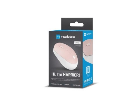 NATEC MYSZ BEZPRZEWODOWA HARRIER 2 1600DPI BLUETOOTH 5.1 BIAŁO-RÓŻOWA NMY-1962 NATEC NATEC MYSZ BEZPRZEWODOWA HARRIER 2 1600DPI BLUETOOTH 5.1 BIAŁO-RÓŻOWA NMY-1962 NATEC