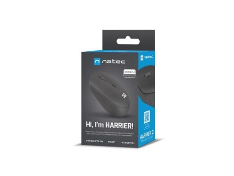 NATEC MYSZ BEZPRZEWODOWA HARRIER 2 1600DPI BLUETOOTH 5.1 CZARNA NMY-1960 NATEC NATEC MYSZ BEZPRZEWODOWA HARRIER 2 1600DPI BLUETOOTH 5.1 CZARNA NMY-1960 NATEC