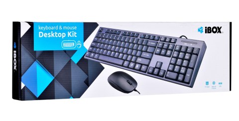 Zestaw klawiatura + mysz IBOX IKMS606 (USB 2.0; (US); kolor czarny; optyczna; 800 DPI) IBOX Zestaw klawiatura + mysz IBOX IKMS606 (USB 2.0; (US); kolor czarny; optyczna; 800 DPI) IBOX
