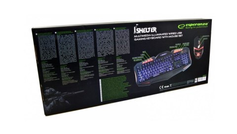 Zestaw klawiatura + mysz membranowa Esperanza EGK3000 (USB 2.0; kolor czarny; optyczna) Esperanza Zestaw klawiatura + mysz membranowa Esperanza EGK3000 (USB 2.0; kolor czarny; optyczna) Esperanza