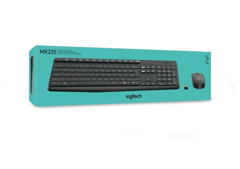 Zestaw klawiatura + mysz membranowa Logitech MK235 920-007931 (USB 3.0; kolor szary; optyczna) Logitech Zestaw klawiatura + mysz membranowa Logitech MK235 920-007931 (USB 3.0; kolor szary; optyczna) Logitech